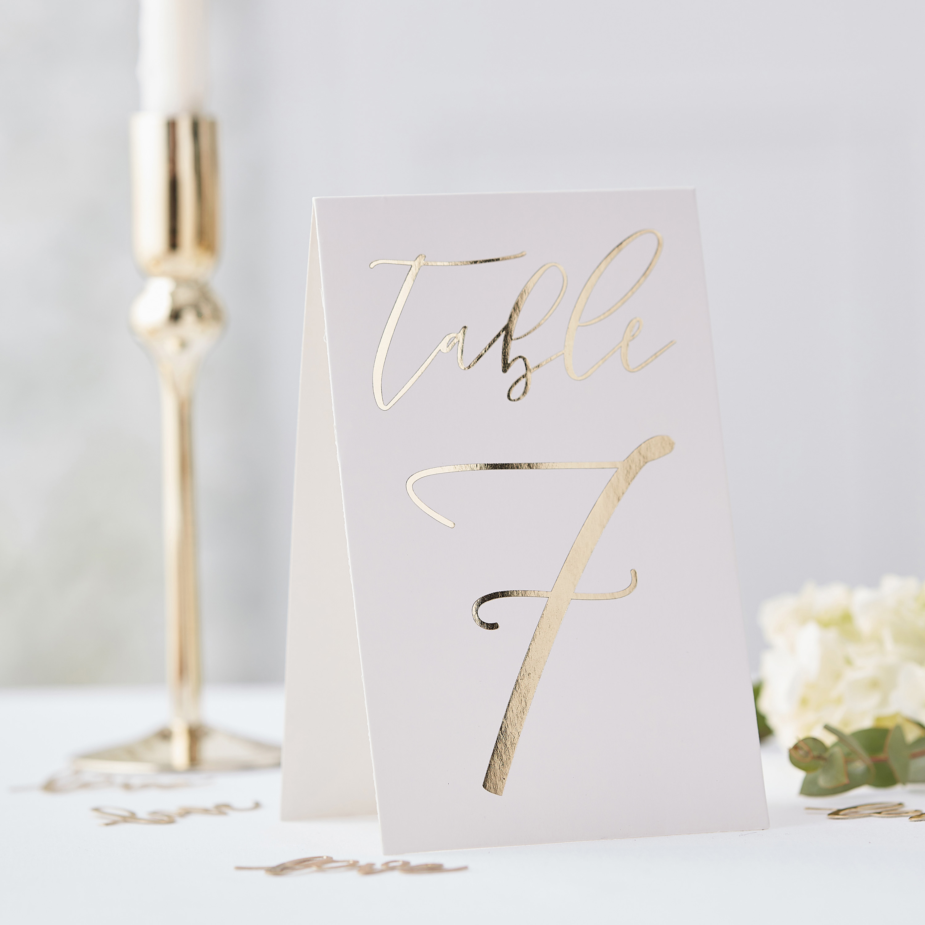 Gold Foiled Wedding Table Numbers 1 12 Ginger Ray