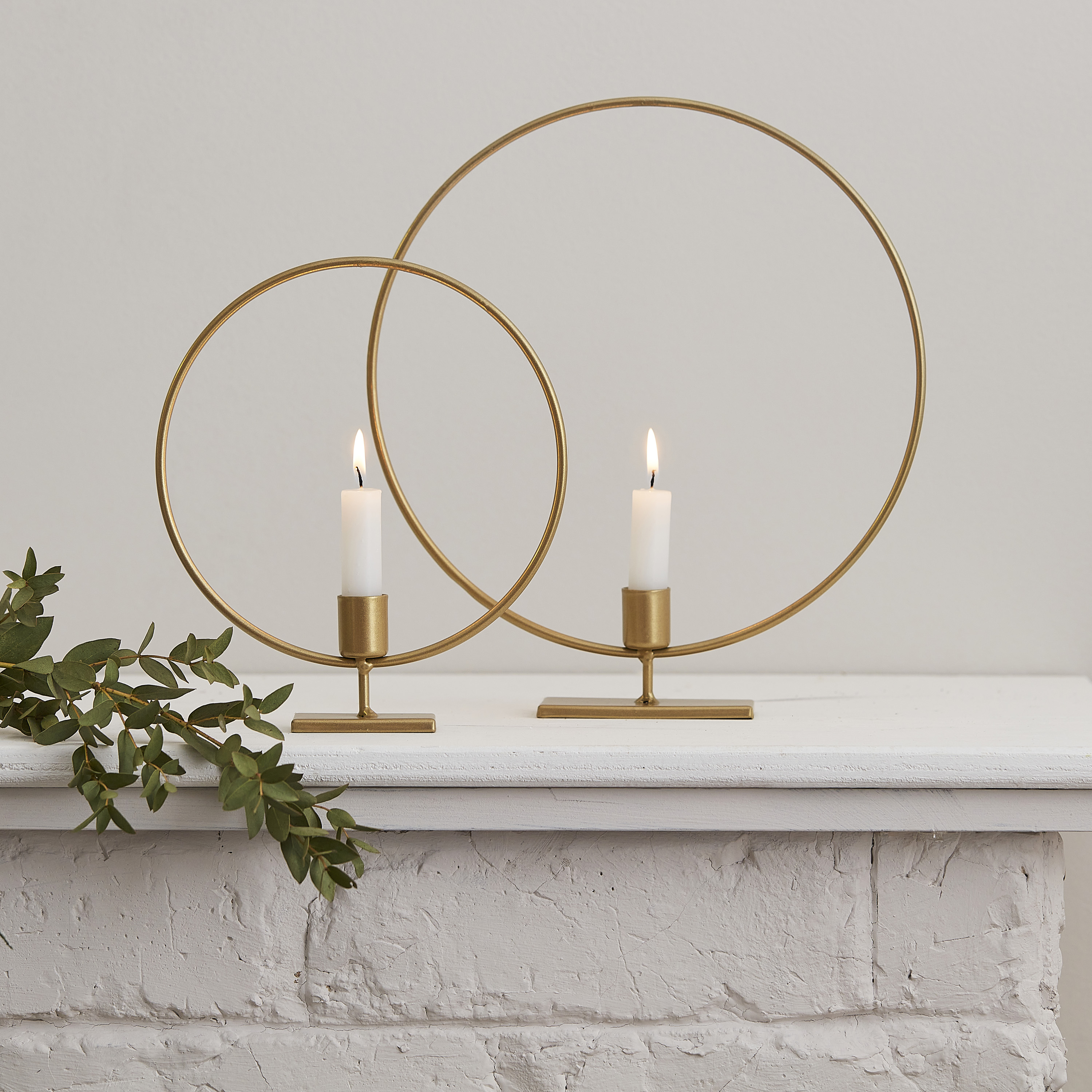 Gold Metal Candle Holder Hoops Ginger Ray