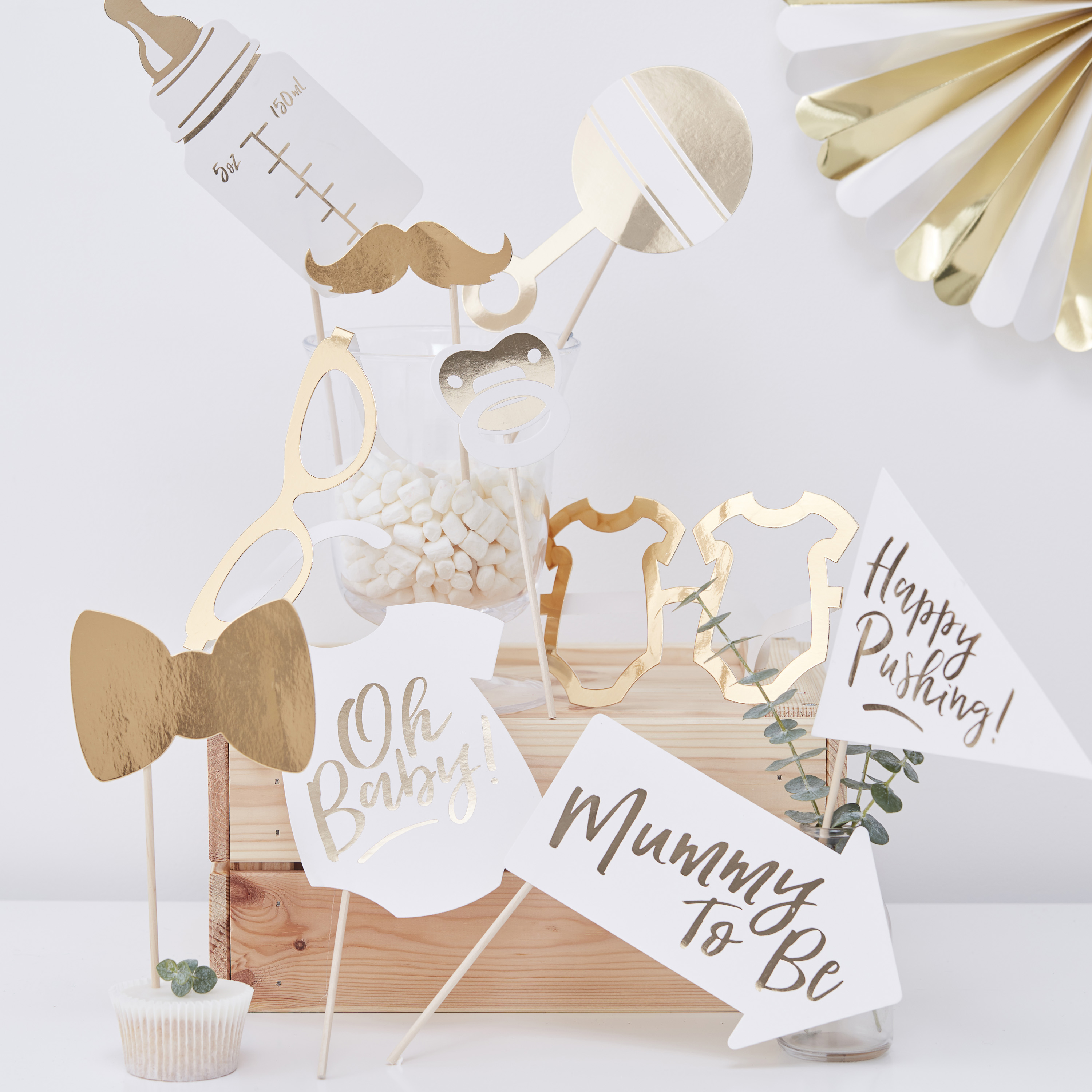 Gold Foil Baby Shower Photo Booth Props Ginger Ray Ginger Ray