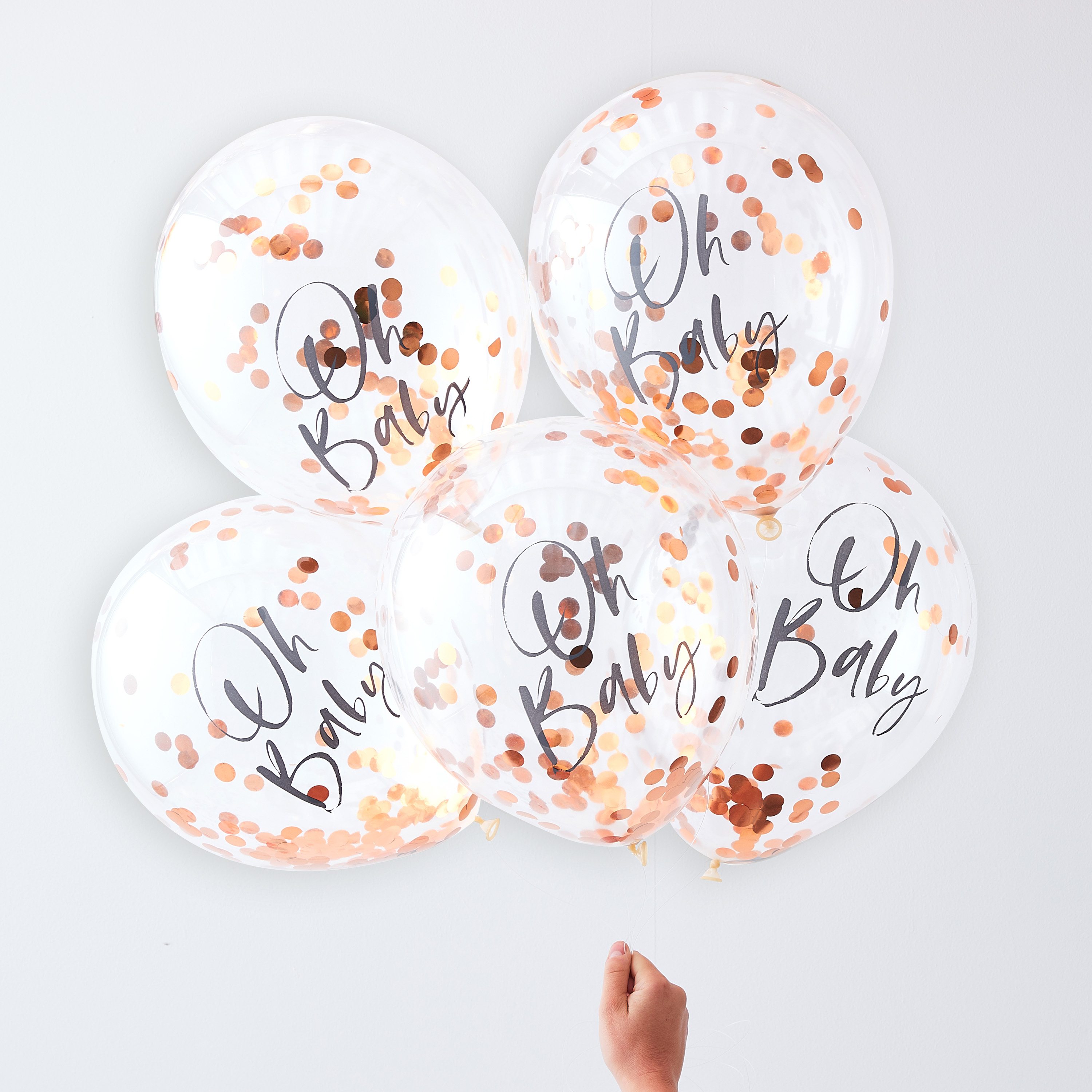 Rose Gold 'Oh Baby!' ConfettiFilled Balloons Ginger Ray Ginger Ray