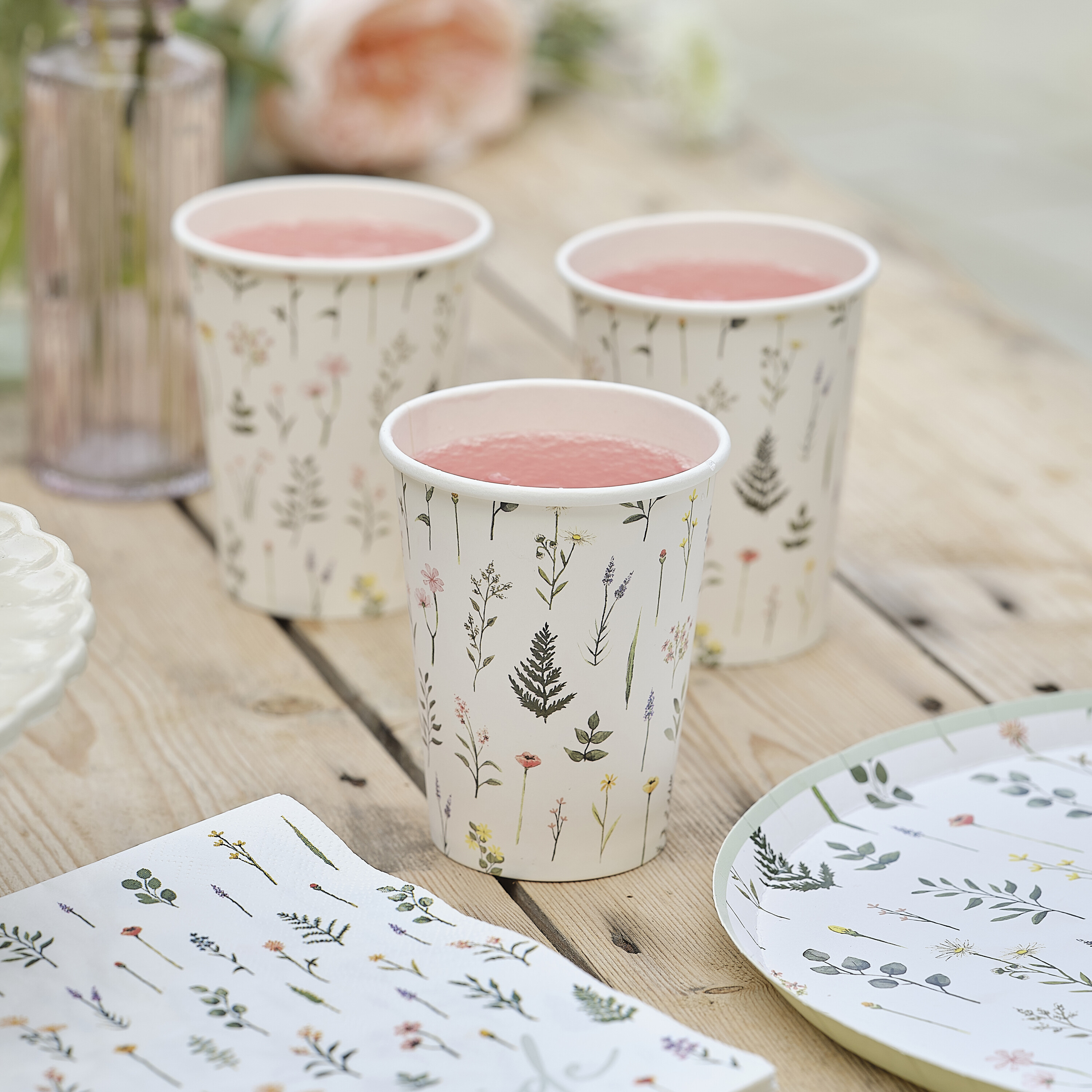 Floral Paper Cups Eco Friendly Hens Party | Ginger Ray
