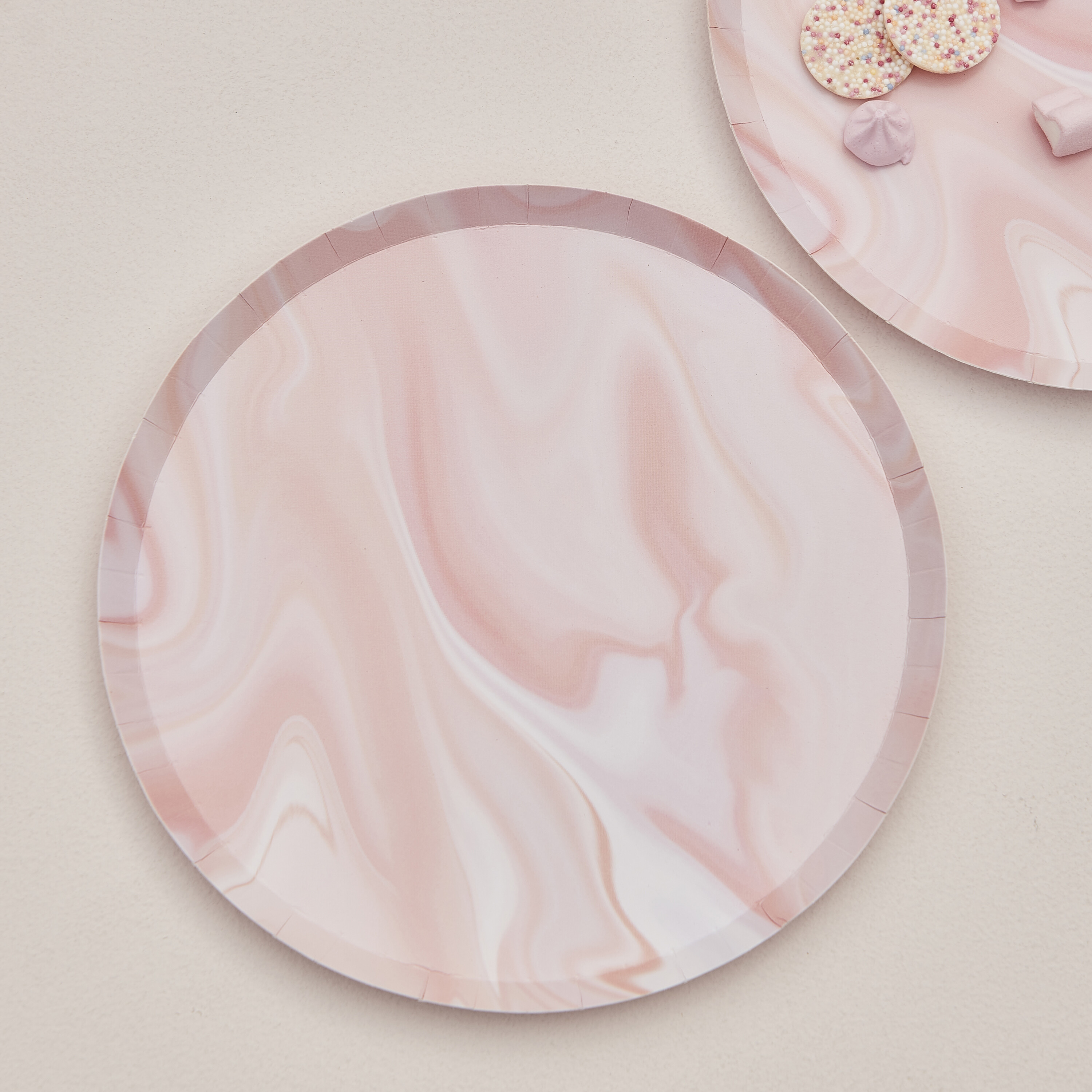 Pink Marble Print Paper Plates Ginger Ray