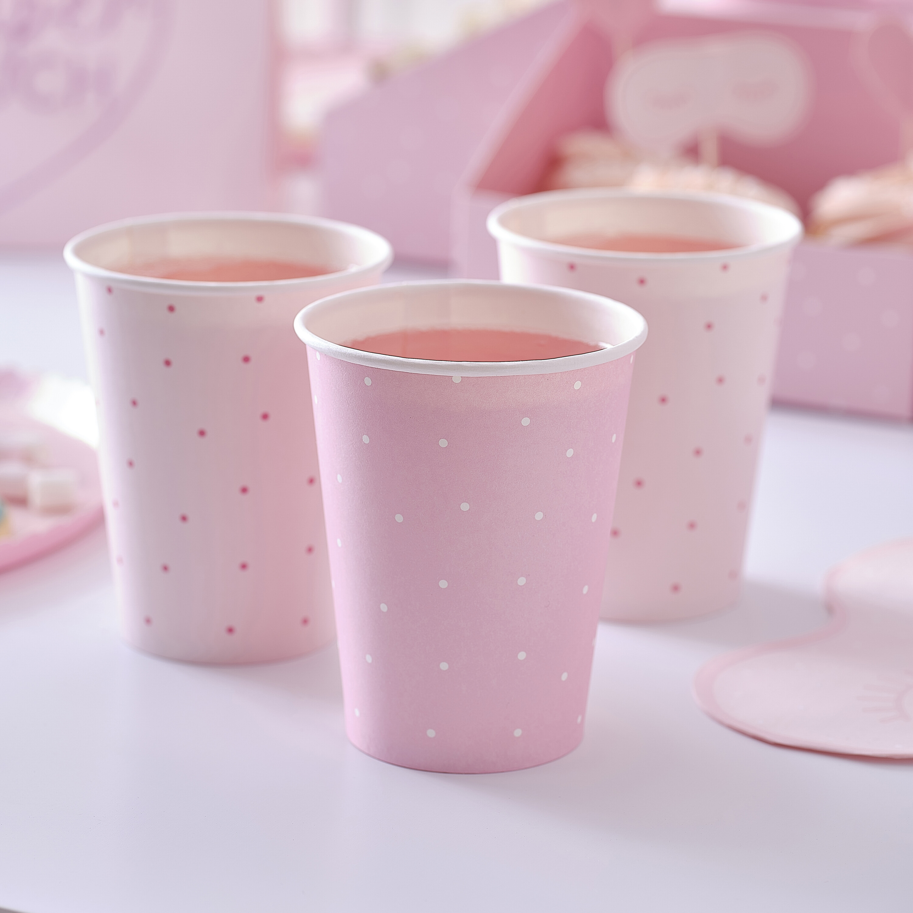 Pink Polka Dot Paper Cups Ginger Ray