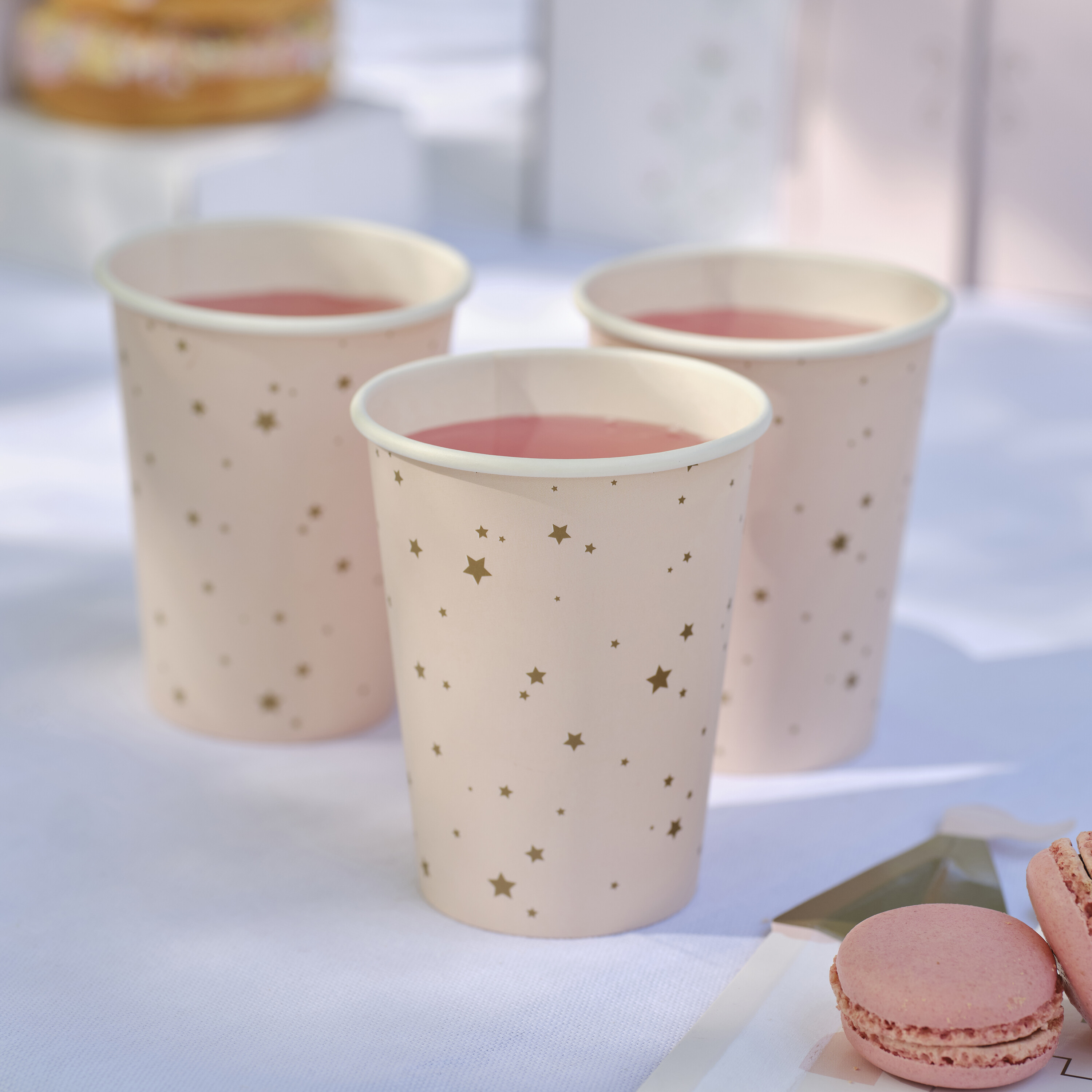 Pink and Gold Star Paper Party Cups Ginger Ray